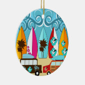 サーフボードビーチバムサーフィンヒッパイバン セラミックオーナメント (右)