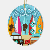 サーフボードビーチバムサーフィンヒッパイバン セラミックオーナメント (左)