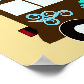 サーフボードビーチバムサーフィンヒッパイバン ポスター (角)