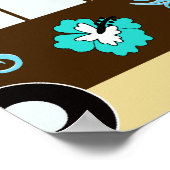 サーフボードビーチバムサーフィンヒッパイバン ポスター (角)