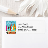 サーフボードビーチバムサーフィンヒッパイバン ラベル (インサイチュ)