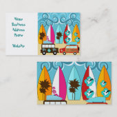 サーフボードビーチバムサーフィンヒッピーバン 名刺 (正面/裏面)