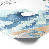 サーフボードビーチベビーシャワー深夜おむつ ポスター (角)