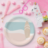 サーフボードビーチベビーシャワー ペーパープレート (パーティー)