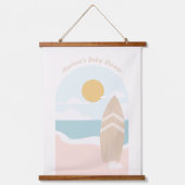サーフボードビーチベビーシャワー 吊り下げ型タペストリー (正面)