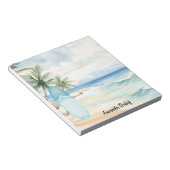 サーフボードビーチ熱帯性ヤシの木 ノートパッド (アングル)