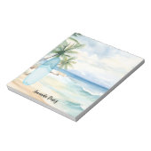 サーフボードビーチ熱帯性ヤシの木 ノートパッド (回転)
