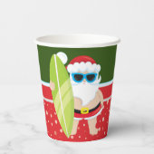 サーフボードビーチ男のカワイトサンタクロース 紙コップ (裏面)