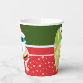 サーフボードビーチ男のカワイトサンタクロース 紙コップ (左)