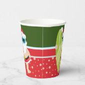 サーフボードビーチ男のカワイトサンタクロース 紙コップ (右)