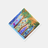 サーフボードビーチ紙ナプキンス スタンダードカクテルナプキン (角)