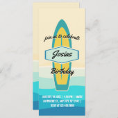 サーフボードビーチ誕生日招待状 招待状 (正面/裏面)