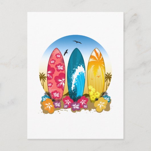 サーフボードビーチ ポストカード (正面)