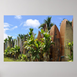 サーフボードフェンスマウイ， HI ポスター