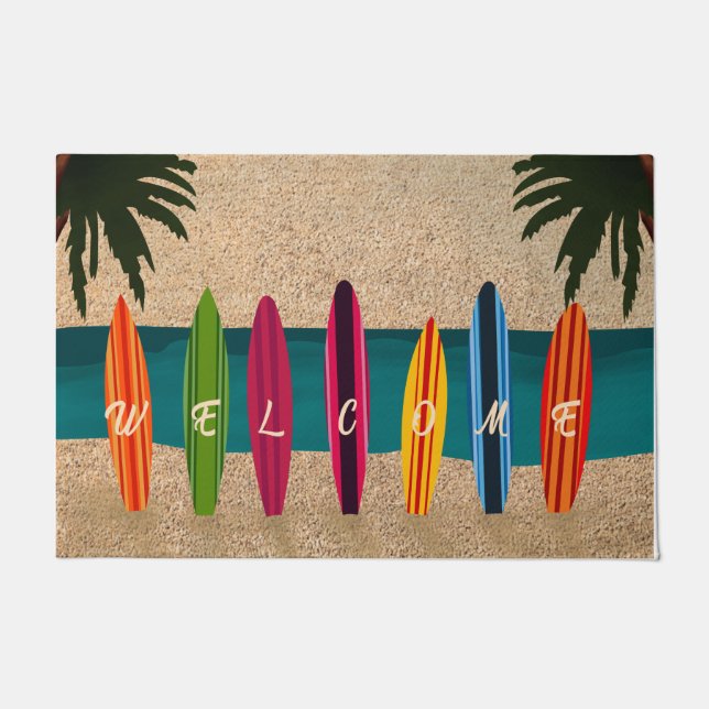 サーフボードフロントドアマット、サーフィン ドアマット (正面)