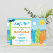 サーフボードベビーシャワー招待状サーファーボーイ 招待状 (スタンド正面)