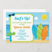 サーフボードベビーシャワー招待状サーファーボーイ 招待状 (正面/裏面)