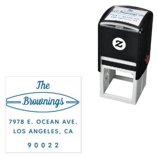 サーフボードホワイトファミリー名差出人住所 セルフインキングスタンプ (インサイチュ)