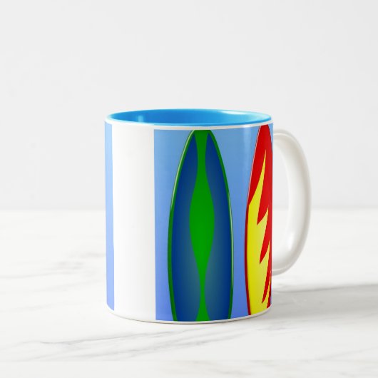 サーフボードレトロサーフ ツートーンマグカップ (正面右)