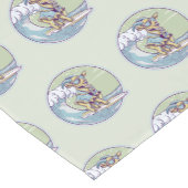 サーフボード上の漫画のヤギ ショートテーブルランナー (コーナー)