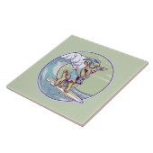 サーフボード上の漫画のヤギ タイル (側面)