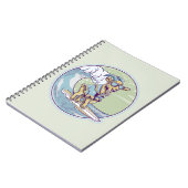 サーフボード上の漫画のヤギ ノートブック (左側)