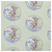 サーフボード上の漫画のヤギ ファブリック (見本)