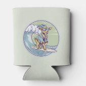 サーフボード上の漫画のヤギ 缶クーラー (裏面)