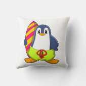サーフボード付きサーファーとしてのペンギン クッション (裏面)