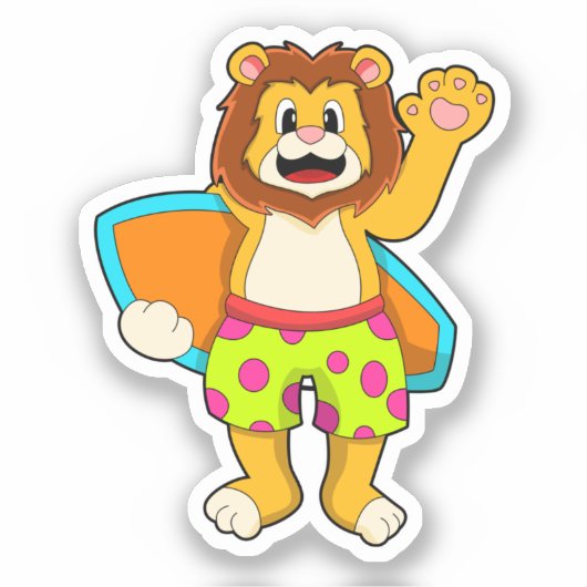 サーフボード付きサーファーとしてのライオン シール (正面)