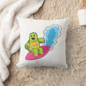 サーフボード付きサーファーとして亀 クッション (ブランケット)