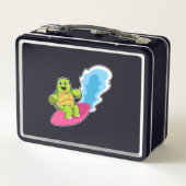 サーフボード付きサーファーとして亀 メタルランチボックス (裏面)