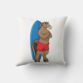 サーフボード付きサーファーとして馬 クッション (裏面)