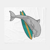 サーフボード付きドルフィン フリースブランケット (正面(横))