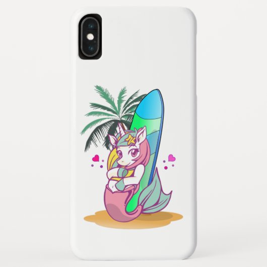 サーフボード付きユニコーンビーチ Case-Mate iPhoneケース (裏面)