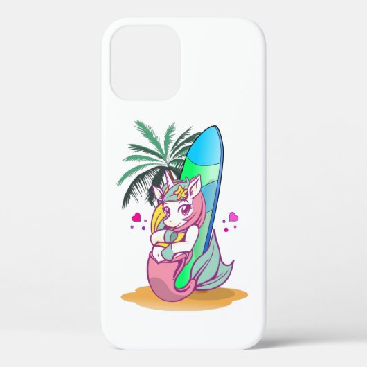 サーフボード付きユニコーンビーチ Case-Mate iPhoneケース (裏面)