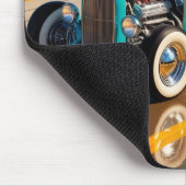 サーフボード付きヴィンテージロボット，ビーチ マウスパッド (コーナー)