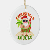 サーフボード付き7月のクリスマス セラミックオーナメント (右)