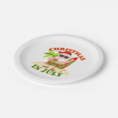 サーフボード付き7月のクリスマス ペーパープレート (アングル)