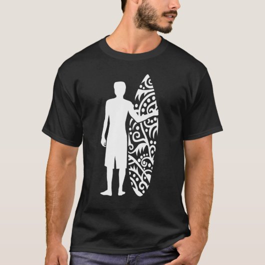 サーフボード付サーファー Tシャツ (正面)