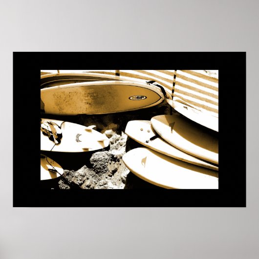 サーフボード写真 ポスター (正面)