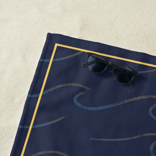 サーフボード及びシャークおもしろいサーファーサーフィンサマー ビーチタオル (インサイチュ)