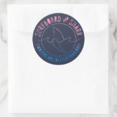 サーフボード及びシャークおもしろいサーファーサーフィンサマー ラウンドシール (バッグ)