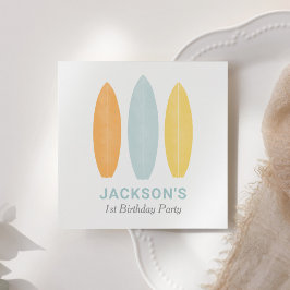 サーフボード子供の誕生日パーティー スタンダードカクテルナプキン