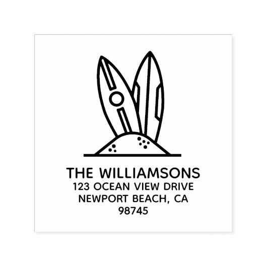 サーフボード差出人住所 セルフインキングスタンプ (デザイン)