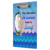 サーフボード海ウェーブブルーやる気を起こさせる引用文 クリップボード (左)