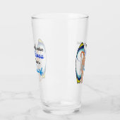 サーフボード海ウェーブブルーやる気を起こさせる引用文 タンブラーグラス (左)