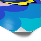 サーフボード海ウェーブブルーやる気を起こさせる引用文 ポスター (コーナー)