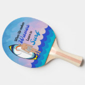 サーフボード海ウェーブブルーやる気を起こさせる引用文 卓球ラケット (横)