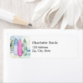 サーフボード熱帯ビーチ差出人住所 ラベル (インサイチュ)